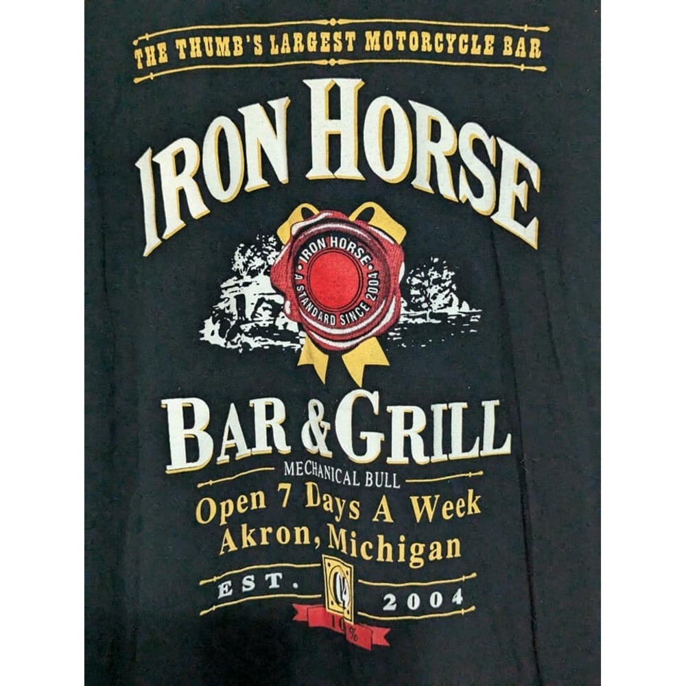 Iron Horse Bar and Grill Akron Michigan Long Sleeve Shirt Size XL VTG - Picture 10 of 10